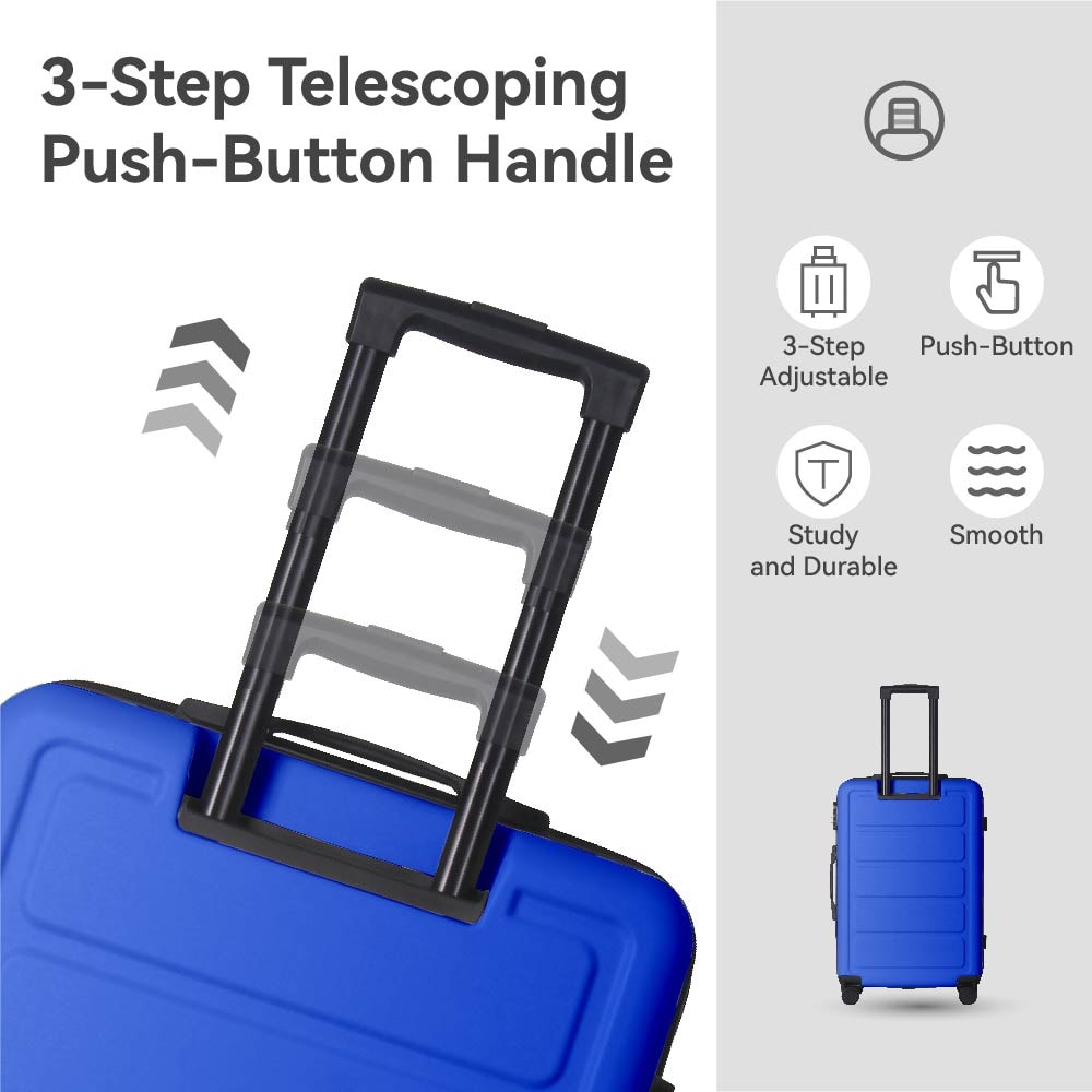 Luggage Sets ABS Hardshell 3pcs Luggage, Lightweight Durable Suitcase Sets Spinner Wheels Suitcase 20''24''28'' (BLUE)_voghion.com